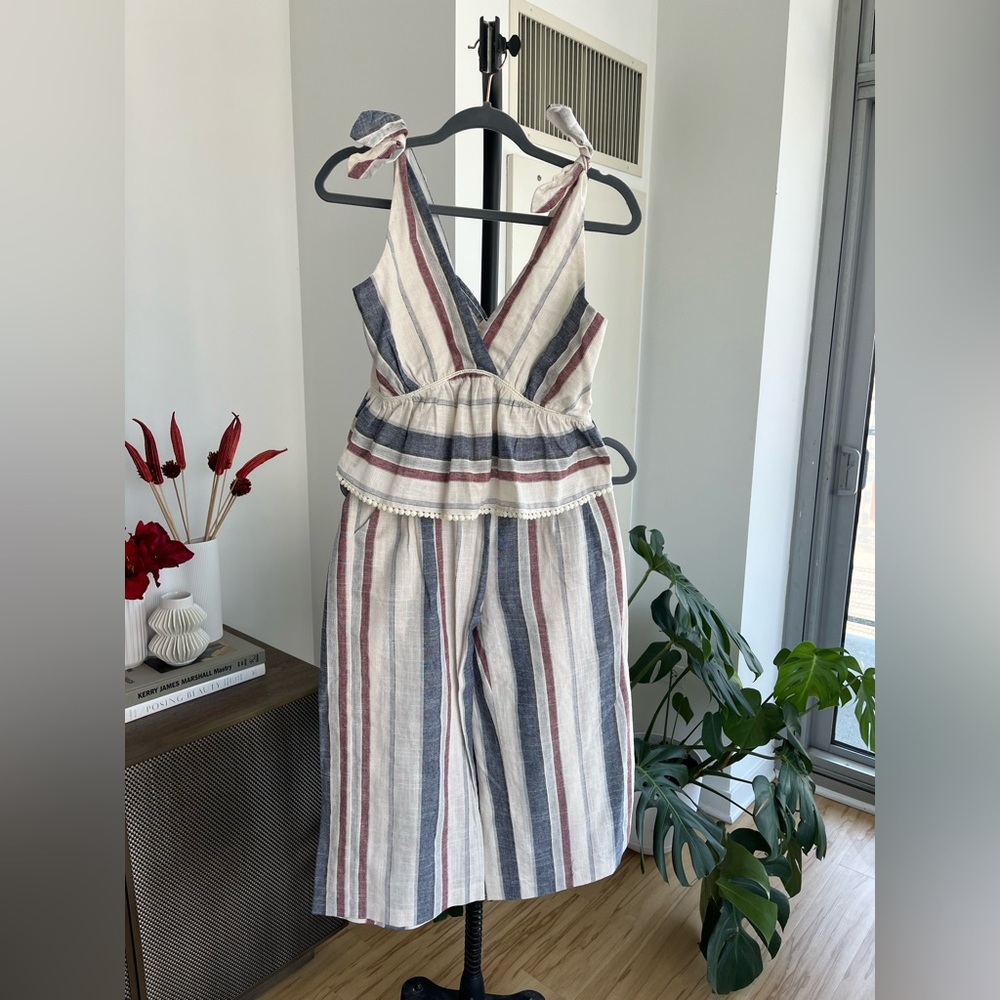 Flawless Stripe Linen Top & Pant Set